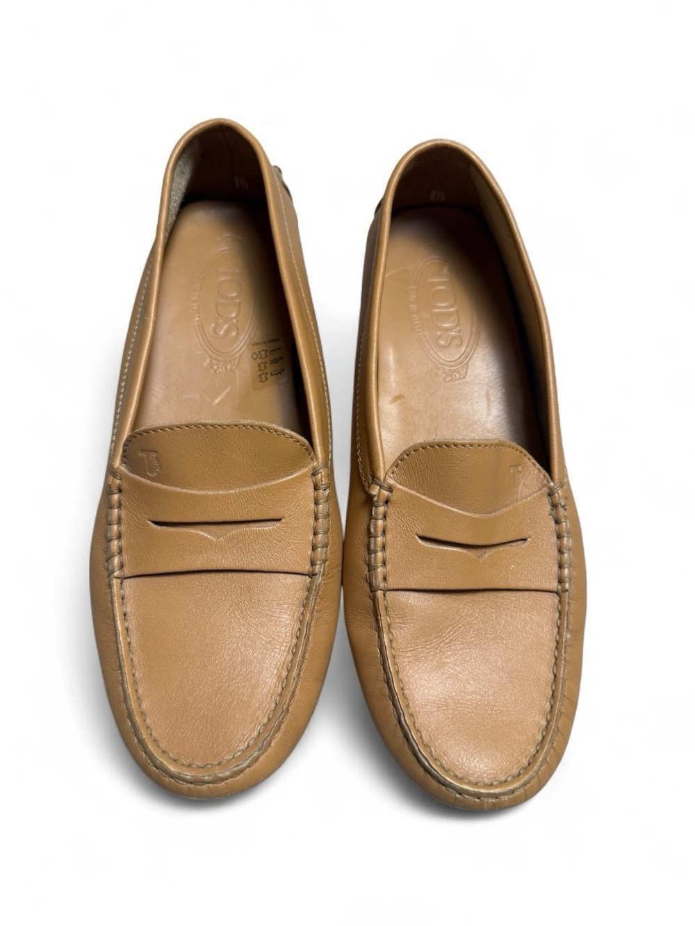 Tod's Women’s Tan Leather Penny Loafers - Size 8.5